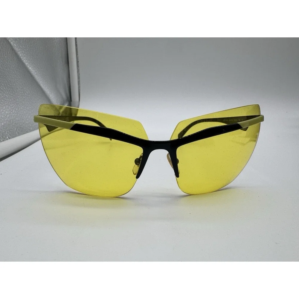 Versace VE2188 142285 Sunglasses - Black Shield‎ Frame - Yellow Mirror Lenses